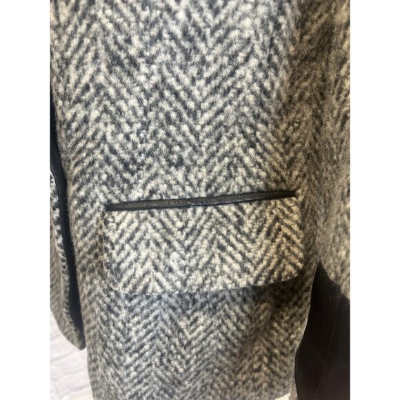 Laveer Tweed Pattern Blazer Jacket Double Breasted Black and Grey Color Size 10 - Picture 4 of 9